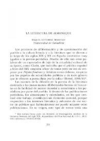 La literatura de almanaque / Raquel Gutiérrez Sebastián | Biblioteca Virtual Miguel de Cervantes