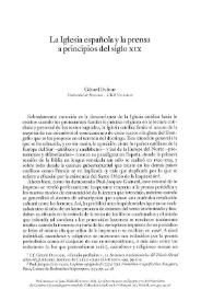 La Iglesia española y la prensa a principios del siglo XIX / Gérard Dufour | Biblioteca Virtual Miguel de Cervantes