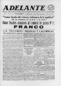 Adelante : Órgano del Partido Socialista Obrero Español de B.-du-Rh. (Marsella). Año I, núm. 13, 7 de enero de 1945 | Biblioteca Virtual Miguel de Cervantes