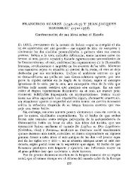 Francisco Suárez (1548-1617) y Jean-Jacques Rousseau (1712-1778) : confrontación de sus ideas sobre el Estado / J. A. Doering | Biblioteca Virtual Miguel de Cervantes