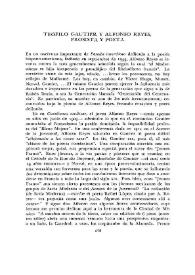  Teófilo Gautier y Alfonso Reyes, prosista y poeta  / Paule Anne Patout | Biblioteca Virtual Miguel de Cervantes