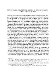 Benavente, Martínez Sierra y Rubén Darío: una comparación / Raymond A. Young | Biblioteca Virtual Miguel de Cervantes