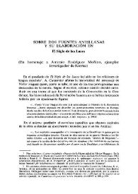 Sobre dos fuentes antillanas y su elaboración en "El Siglo de las Luces" / Nöel Salomón | Biblioteca Virtual Miguel de Cervantes