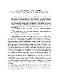 "El Manuscrito Llabrés" y el teatro castellano del siglo XVI / José Amícola | Biblioteca Virtual Miguel de Cervantes