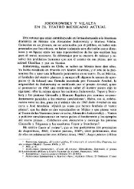  Jodorowsky y Vilalta en el teatro mexicano actual  / Robert L. Bancroft | Biblioteca Virtual Miguel de Cervantes