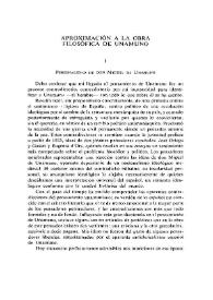 Aproximación a la obra filosófica de Unamuno  / Roberto Burgos Ojeda | Biblioteca Virtual Miguel de Cervantes
