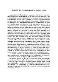 Esbozo de tanatalogía lorquiana  / Ileana Georgescu | Biblioteca Virtual Miguel de Cervantes