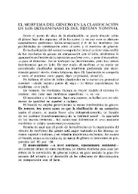 El morfema del género en la clasificación de los determinantes del sistema nominal  / Ecaterina Goga | Biblioteca Virtual Miguel de Cervantes