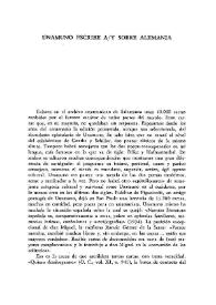 Unamuno escribe a/y sobre Alemania  / Franz Hiedermayer | Biblioteca Virtual Miguel de Cervantes