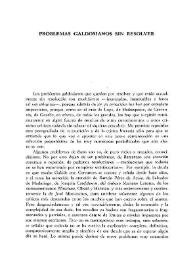 Problemas galdosianos sin resolver  / W. H. Shoemaker | Biblioteca Virtual Miguel de Cervantes