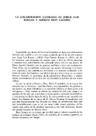 La colaboración literaria de Jorge Luis Borges y Adolfo Bioy Casares  / Donald A. Yates | Biblioteca Virtual Miguel de Cervantes