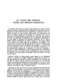 El lugar del español entre los idiomas romances  / Iorgu Iordan | Biblioteca Virtual Miguel de Cervantes
