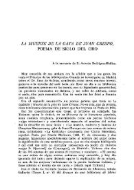 "La muerte de la gata de Juan Crespo", poema del Siglo de Oro  / Henry Bonneville | Biblioteca Virtual Miguel de Cervantes