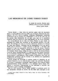 Las memorias de Jaime Torres Bodet  / Sonja Petra Karsen | Biblioteca Virtual Miguel de Cervantes