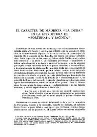 El carácter de Mauricia "la Dura" en la estructura de "Fortunata y Jacinta"  / Geoffrey Ribbans | Biblioteca Virtual Miguel de Cervantes