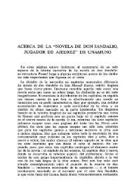 Acerca de "La novela de don Sandalio, jugador de ajedrez" de Unamuno  / Donald Leslie Shaw | Biblioteca Virtual Miguel de Cervantes