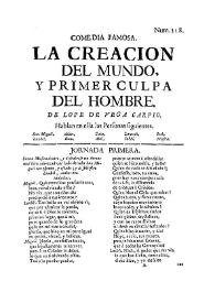 Comedia famosa. La creación del mundo, y primer culpa del hombre / de Lope de Vega Carpio | Biblioteca Virtual Miguel de Cervantes