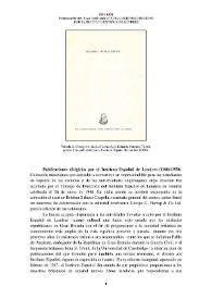 Publicaciones dirigidas por el Instituto Español de Londres (1946-1950) [Semblanza] / Francisca Montiel Rayo | Biblioteca Virtual Miguel de Cervantes