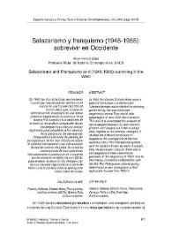 Salazarismo y Franquismo (1945-1955) : sobrevivir en Occidente / Rosa María Pardo Sanz | Biblioteca Virtual Miguel de Cervantes