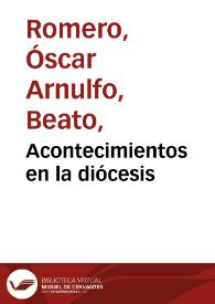 Acontecimientos en la diócesis | Biblioteca Virtual Miguel de Cervantes