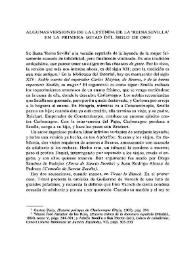 Algunas versiones de la leyenda de la "Reina Sevilla" en la primera mitad del Siglo de Oro / Richard W. Tyler | Biblioteca Virtual Miguel de Cervantes