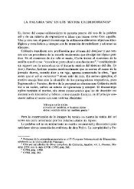 La palabra "sol" en los textos calderonianos / A. Valbuena-Briones | Biblioteca Virtual Miguel de Cervantes