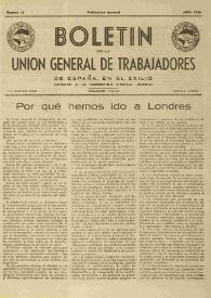 U.G.T. : Boletín de la Unión General de Trabajadores de España en Francia. Núm. 42, abril de 1948 | Biblioteca Virtual Miguel de Cervantes
