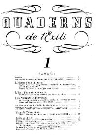 Quaderns de l'exili. Any I, núm. 1, setembre 1943 | Biblioteca Virtual Miguel de Cervantes
