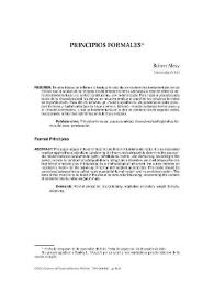 Principios formales / Robert Alexy | Biblioteca Virtual Miguel de Cervantes