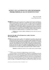 Acerca de la fuerza de los enunciados probatorios: El salto constitutivo / Diego Dei Vecchi | Biblioteca Virtual Miguel de Cervantes