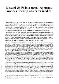 Manuel de Falla a través de cuatro visiones líricas y una carta inédita / Daniel Pineda Novo | Biblioteca Virtual Miguel de Cervantes