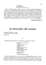 La invocación del nombre / Juan Malpartida | Biblioteca Virtual Miguel de Cervantes