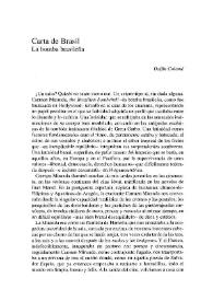 Carta de Brasil. La bomba brasileña / Delfín Colomé | Biblioteca Virtual Miguel de Cervantes