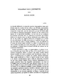 Palabras para Çoundette / por Rafael Conte | Biblioteca Virtual Miguel de Cervantes