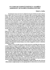 "Un curso de Filosofía Práctica": Galdós's Assessment of Spanish Colonial History / Mary L. Coffey | Biblioteca Virtual Miguel de Cervantes