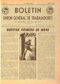 U.G.T. : Boletín de la Unión General de Trabajadores de España en Francia. Núm. 91, mayo de 1952 | Biblioteca Virtual Miguel de Cervantes