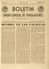 U.G.T. : Boletín de la Unión General de Trabajadores de España en Francia. Núm. 107, septiembre de 1953 | Biblioteca Virtual Miguel de Cervantes