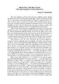 Profaning the Religious: Two Nicknames in "Doña Perfecta" / Vernon A. Chamberlin | Biblioteca Virtual Miguel de Cervantes