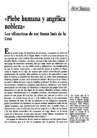 "Plebe humana y angélica nobleza". Los villancicos de sor Juana Inés de la Cruz / Juana Martínez Gómez | Biblioteca Virtual Miguel de Cervantes