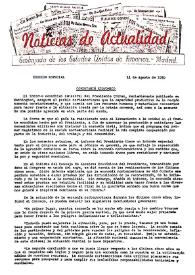 Noticias de Actualidad. Edición especial, 11 de agosto de 1950 | Biblioteca Virtual Miguel de Cervantes