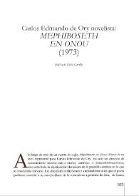 Carlos Edmundo de Ory novelista: "Mephiboseth en Onou" (1973) / José Luis Carilla | Biblioteca Virtual Miguel de Cervantes