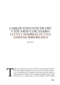 Carlos Edmundo de Ory y Eduardo Chicharro: luces y sombras de una amistad imborrable / Jaume Pont | Biblioteca Virtual Miguel de Cervantes
