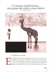 "Criaturas hambrientas ... con ganas de ulular como lobos" / Bruno Montané Krebs | Biblioteca Virtual Miguel de Cervantes