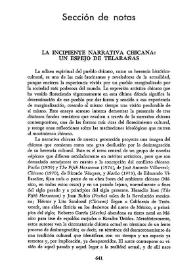 La incipiente narrativa chicana: un espejo de telarañas / Saúl Sánchez | Biblioteca Virtual Miguel de Cervantes
