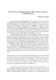 The political significance of the title of Galdós's "La desheredada" / Michael A. Schnepf | Biblioteca Virtual Miguel de Cervantes