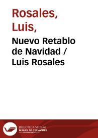 Nuevo Retablo de Navidad / Luis Rosales | Biblioteca Virtual Miguel de Cervantes