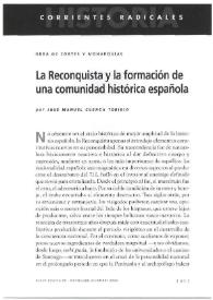 La Reconquista y la formación de una comunidad histórica española / José Manuel Cuenca Toribio | Biblioteca Virtual Miguel de Cervantes