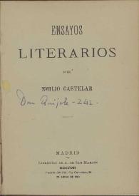 Ensayos literarios / por Emilio Castelar | Biblioteca Virtual Miguel de Cervantes