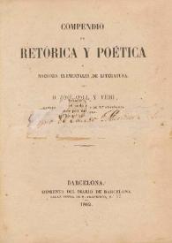 Compendio de retórica y poética ó Nociones elementales de literatura / por José Coll y Vehí | Biblioteca Virtual Miguel de Cervantes