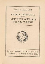 Petite histoire de la littérature française / Émile Faguet | Biblioteca Virtual Miguel de Cervantes